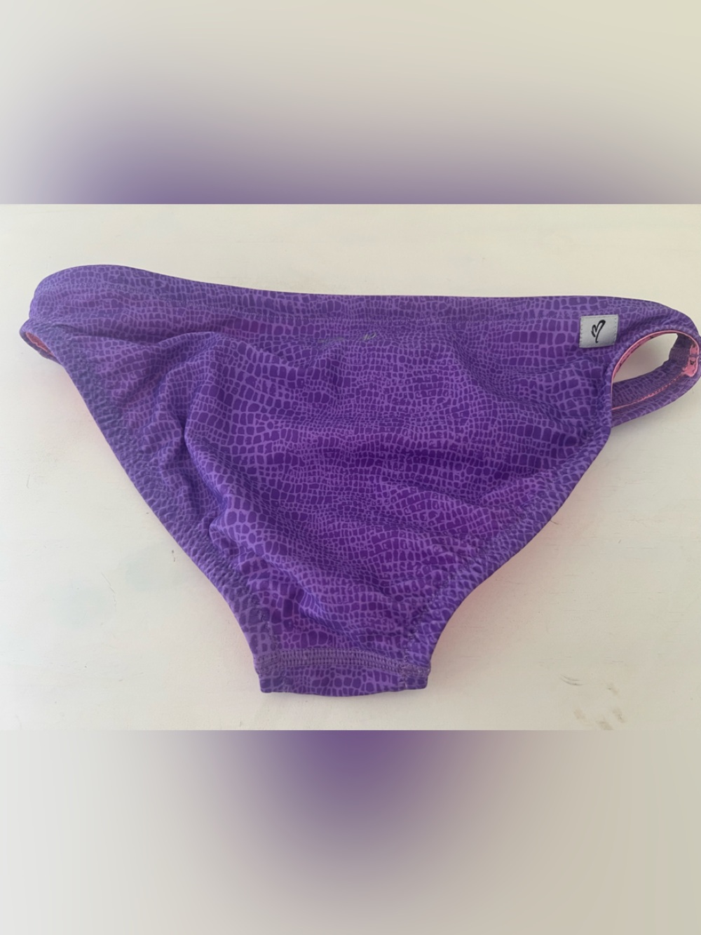 Speedo Missy Franklin Purple Croc-Print Swim bottom with Pink Lining